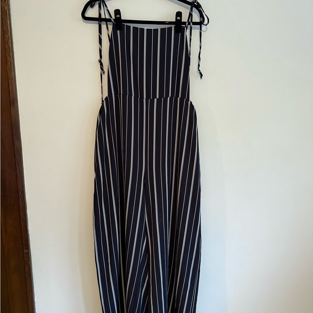 Lilian Striped Navy & White Wide Leg Jumpsuit